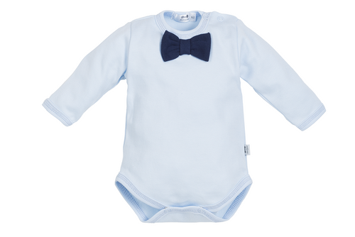 Body z muszką 041G Little Gentleman Marija - błękitny