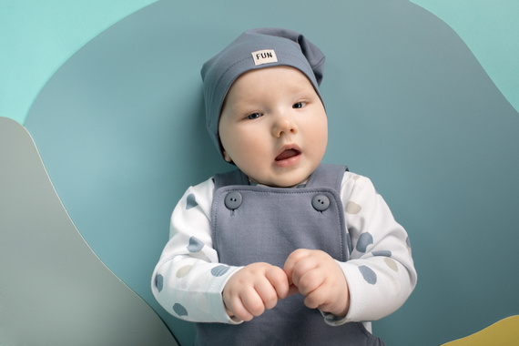 Ogrodniczki niemowlęce Fun Time Pinokio - niebieski