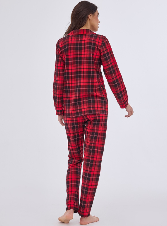 Piżama damska rozpinana 482/408 Kaya Cornette czerwony