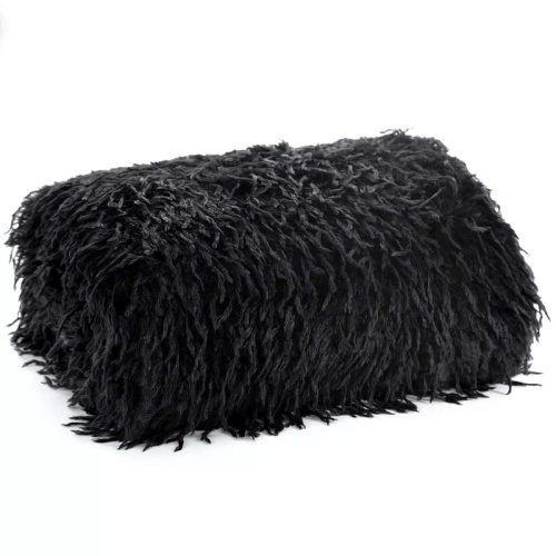 Koc narzuta włochacz Adore futrzak Eurofirany czarny 
