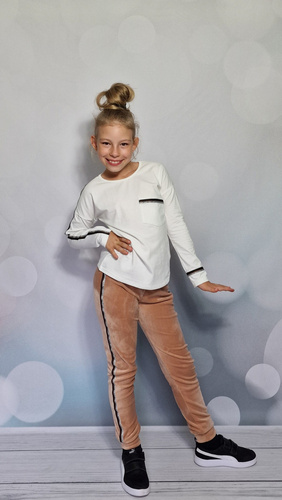 Bluzka z długim rękawem Nice Bambarillo ecru-czarny 