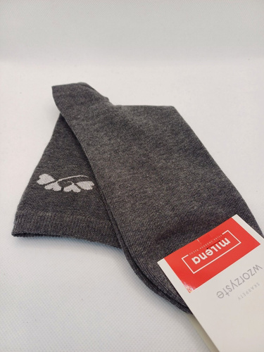 Skarpetki damskie Milena 0200-178 „Drobny Wzorek Lurex” – Bawełniane z błyszczącą nitką | Polska jakość