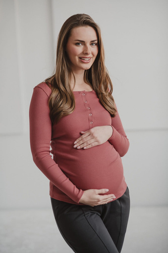 Bluzka ciążowa i do karmienia Tummy Milk&Love dusty cedar