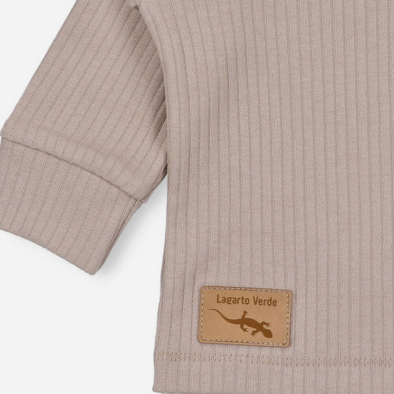 Bluzka z dzianiny prążkowej Lagarto Verde - beżowy