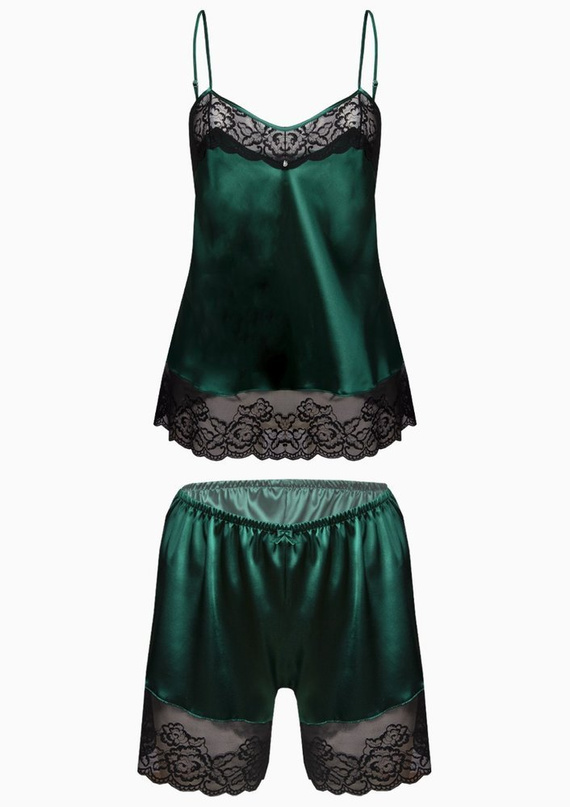 Piżama Damska Satynowa Remi DKaren - zielony