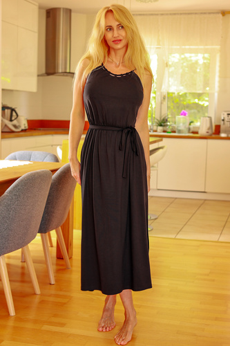 Sukienka Grace Mirale – Długa wiskozowa sukienka z gumką w talii i rozcięciem | Made in Poland