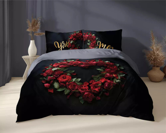 Pościel bawełniana Ty i Ja You and Me 5287 A Holland Detexpol czarny