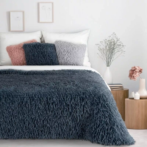 Koc narzuta włochacz Adore futrzak Eurofirany granatowy 