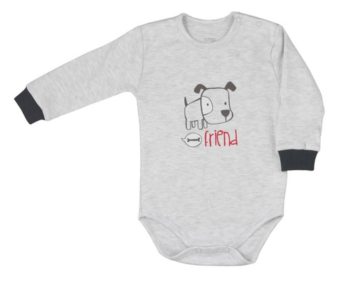 Body z długim rękawem Friend Koala - szare