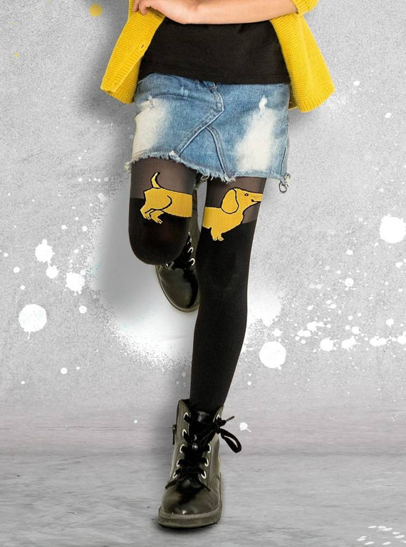 Rajstopy Dziewczęce 2326 Knittex - nero curry