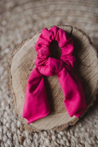 Gumka do włosów ze wstążką Scrunchie Milk&Love fuksja
