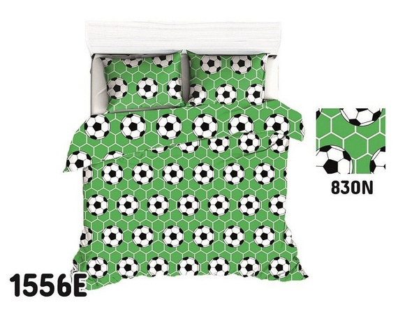 Pościel bawełniana 1412E kwiatki sowy miętowy