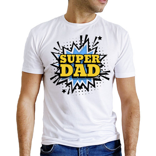 Koszulka męska "Super dad" Moocha biały