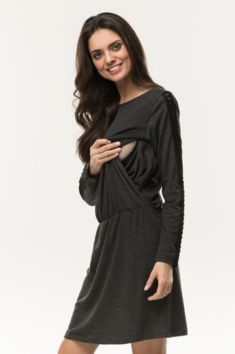 Sukienka ciążowa i do karmienia Crochet Cool Mama grafit