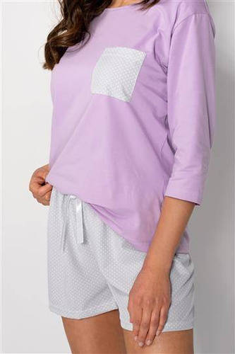 Piżama damska Lily Momenti Per Me lila-grey