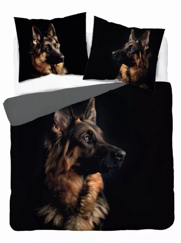 Pościel bawełniana pies Owczarek 5294 A Holland Detexpol czarny 