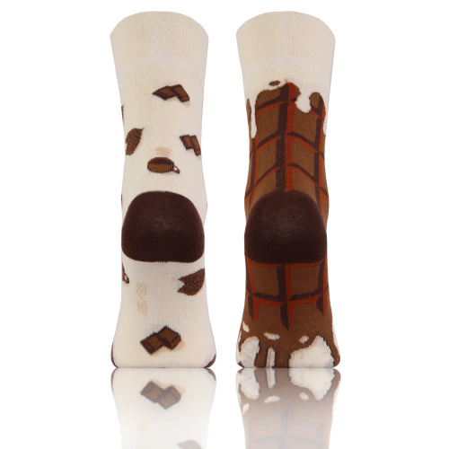 Kawa Czekolada Skarpety długie finest cotton dwie różne Sesto Senso beżowy