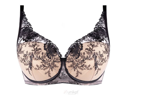 Biustonosz usztywniany Saskia Unikat czarny-beź 