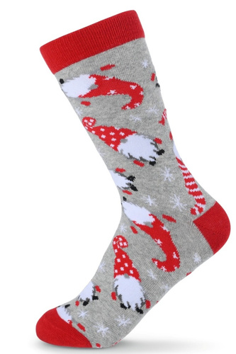 SKCH01 Be Snazzy jasny popiel 1– damskie skarpety świąteczne, bawełna, różne wzory