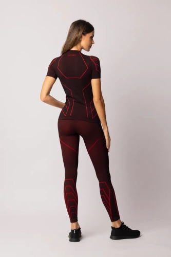 Bluzka damska sportowa Rapid krótki rękaw Spaio black/red