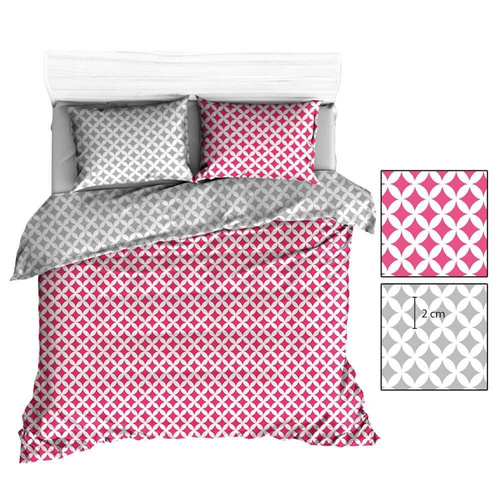 Maroko R141 Pościel bawełniana Karo szary-biały