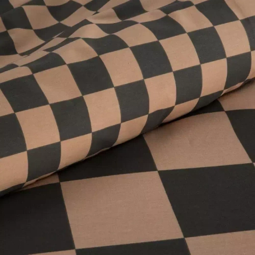 Pościel bawełniana Sara 21 kratka Eurofirany brązowy 