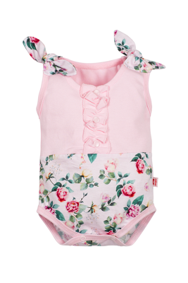 Body na ramiączkach 231 Flowers Boom Body Marija - różowy