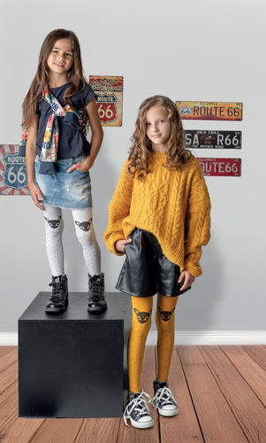 DR 2423 Felinka Rajstopy dziewczęce Knittex curry