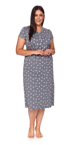 TM.4119 Koszula Nocna ciążowa i do karmienia Doctor Nap - dark grey
