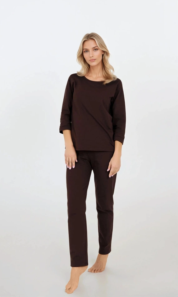 Piżama damska Bonjour Momenti Per Me espresso