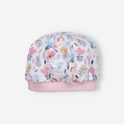 Czapka niemowlęca z bawełny organicznej Tęczowy Ogród Nini