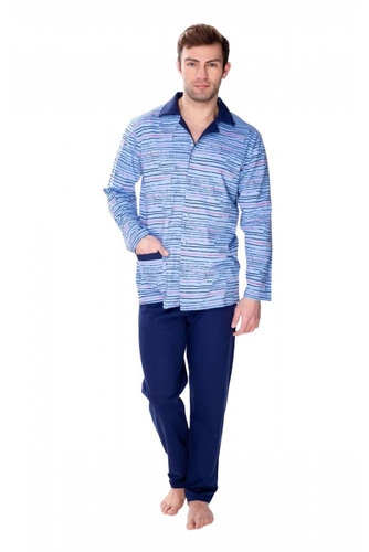 Piżama męska 86022 Henric James Bradley granatowy-druk 