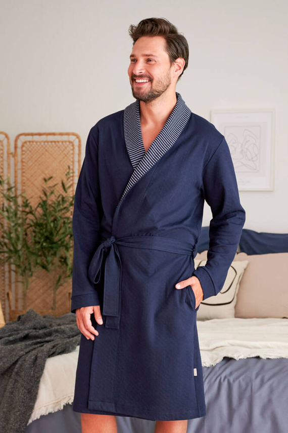 SWS.5283 szlafrok męski Doctor Nap - navy blue