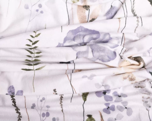 Pościel flanelowa kwiaty F-90 Matex biały/niebieski 