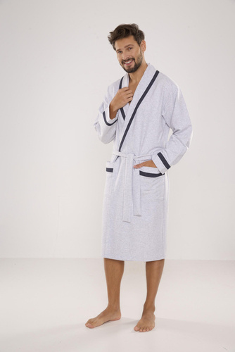 564 Bruno szlafrok męski De Lafense - jasny melanż