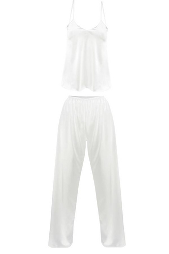 Piżama Damska Satynowa Iga DKaren - Jasny Ecru