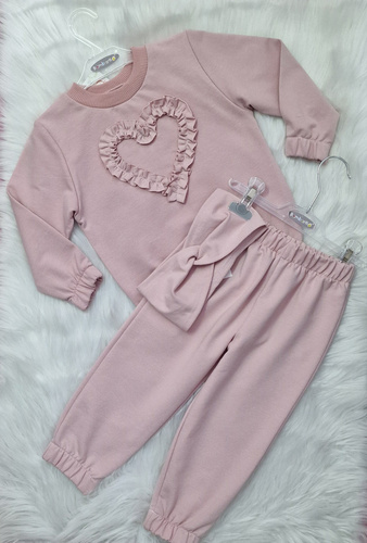 Mia Bambarillo przydymiony róż– bluza dziecięca z dzianiny dresowej | Bawełna 95%, elastan 5%