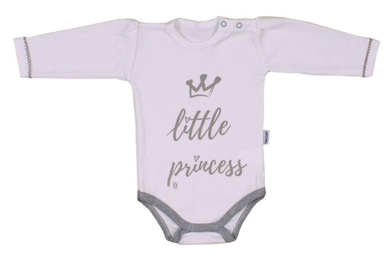 Body z długim rękawem "LITTLE PRINCESS" Terjan białe