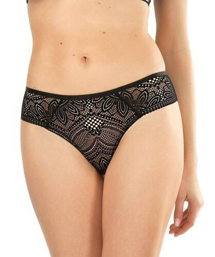 Stringi damskie  Desire  Mefemi czarny beżowy