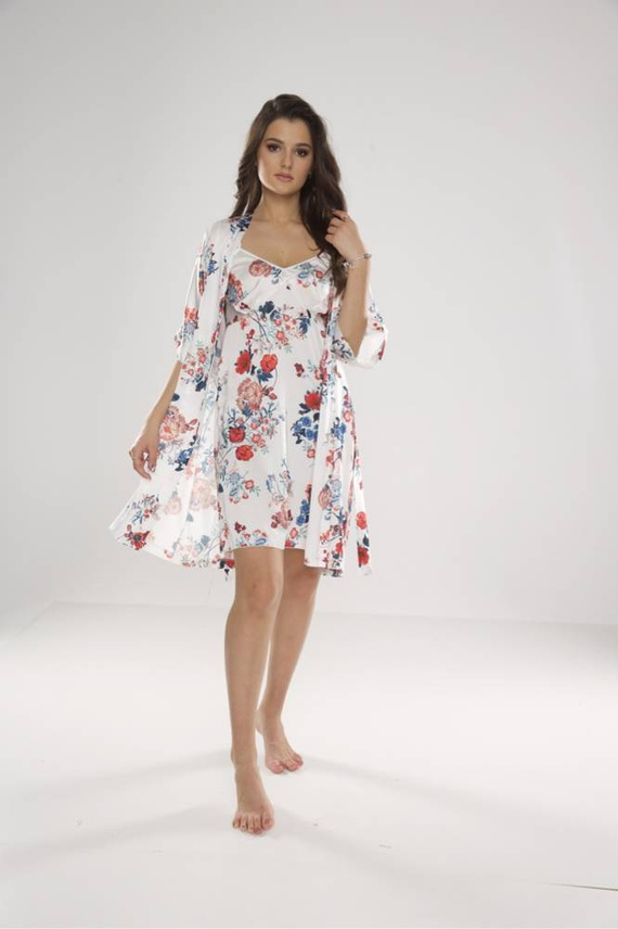 Koszula damska 636 Lurdes De Lafense - ecru-czerwony