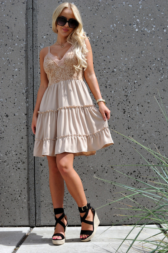 Sukienka damska Satrian Beige D53 Merribel