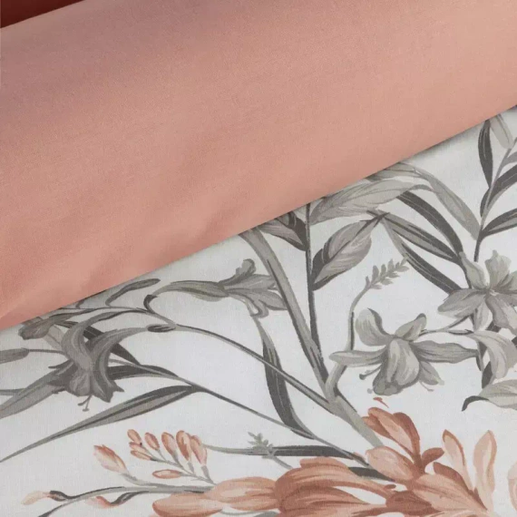 Pościel bawełniana Sara 34 kwiaty Eurofirany morelowy