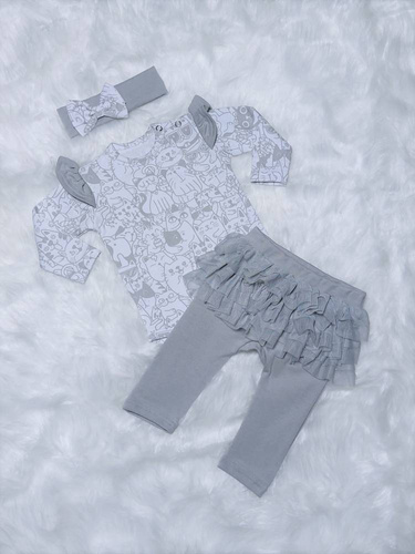 Body z długim rękawem Kotki Bambarillo pudrowy róż-granat