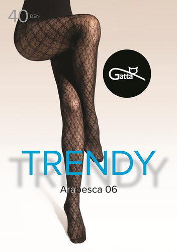 Arabesca 06 Gatta – rajstopy wzorzyste, 40 den, matowe