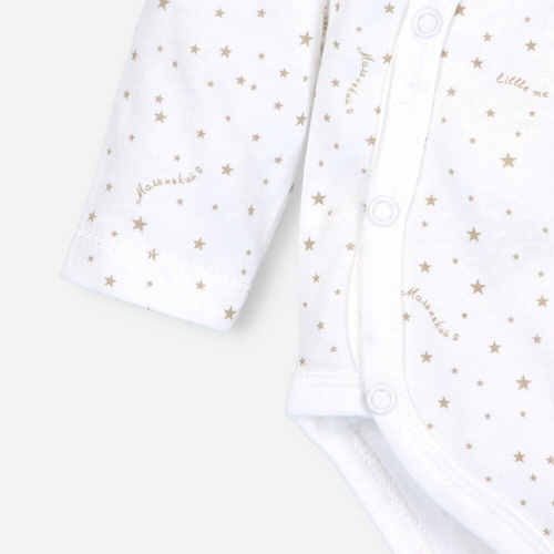 Body kopertowe z bawełny organicznej Stars Nini ecru