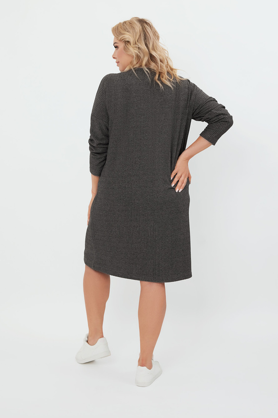 Tunika damska z długim rękawem Avira Italian Fashion - ciemny melanż