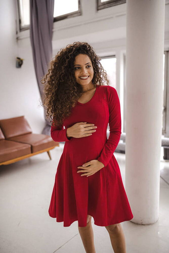Sukienka do karmienia Mama Milk&Love karminowa czerwień