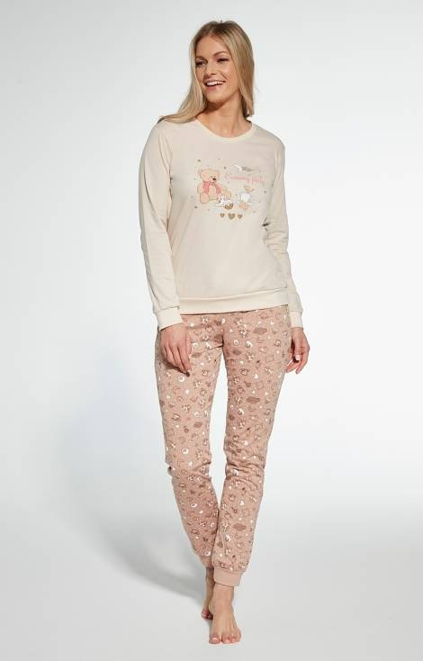 Cornette Piżama damska 671/344 Evening - beżowy mocca