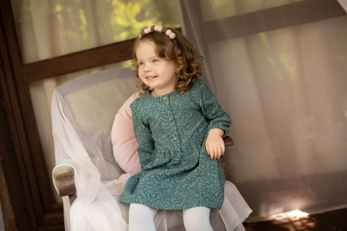 Sukienka z guzikami Tres Bien Pinokio - zielony 