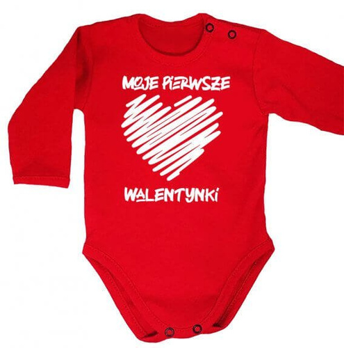 Body długi rękaw "Moje pierwsze Walentynki" Moocha biały 